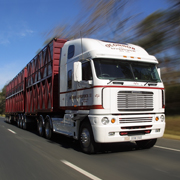 Industrial Photography Cattle truck on the move