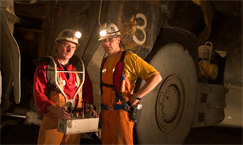 Industrial photography of Underground miners